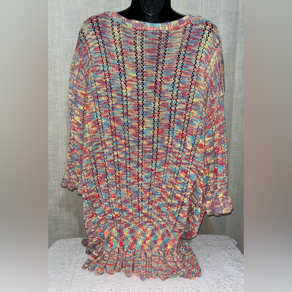 SHEIN Black Fringe Top & Multicolor Cardigan Set Size Women’s Plus 2X NWOT - Picture 7 of 15